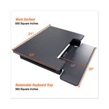 High Rise Height Adjustable Standing Desk With Keyboard Tray, 31" X 31.25" X 5.25" To 20", Gray-black