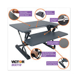 High Rise Height Adjustable Standing Desk With Keyboard Tray, 31" X 31.25" X 5.25" To 20", Gray-black