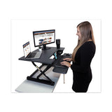 High Rise Height Adjustable Standing Desk With Keyboard Tray, 31" X 31.25" X 5.25" To 20", Gray-black