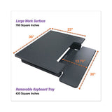 High Rise Height Adjustable Standing Desk With Keyboard Tray, 36" X 31.25" X 5.25" To 20", Gray-black