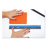 Easy Read Stainless Steel Ruler, Standard-metric, 12", Blue