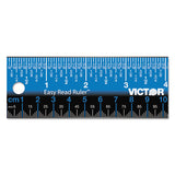 Easy Read Stainless Steel Ruler, Standard-metric, 12", Blue