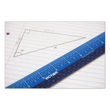 Easy Read Stainless Steel Ruler, Standard-metric, 18", Blue