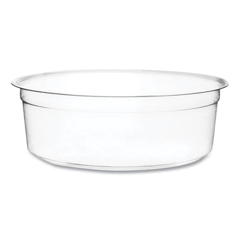 Round Deli Pots, 8 Oz, 4.6" Diameter X 1.5"h, Clear, Plastic, 500/carton