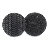 Sticky-back Fasteners, Removable Adhesive, 0.63" Dia, Black, 15-pack