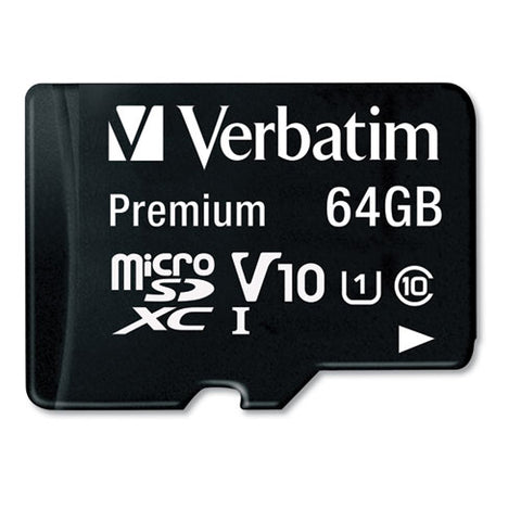 64gb Premium Microsdxc Memory Card With Adapter, Up To 90mb-s Read Speed