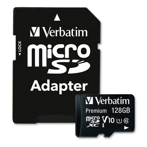 128gb Premium Microsdxc Memory Card With Adapter, Up To 90mb-s Read Speed