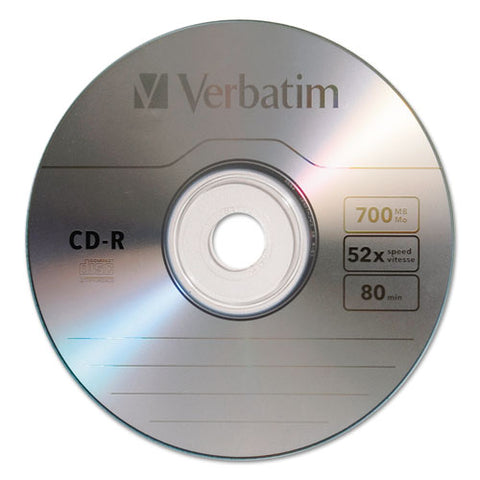 Cd-r Discs, 700mb-80min, 52x, Spindle, Silver, 100-pack