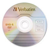 Dvd-r Discs, 4.7gb, 16x, Spindle, Silver, 100-pack