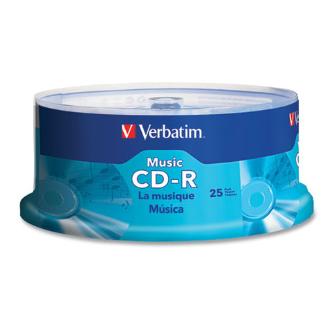 Cd-r Music Recordable Disc, 700mb, 40x, 25-pk