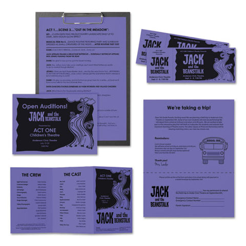 Color Paper, 24 Lb, 8.5 X 11, Venus Violet, 500-ream
