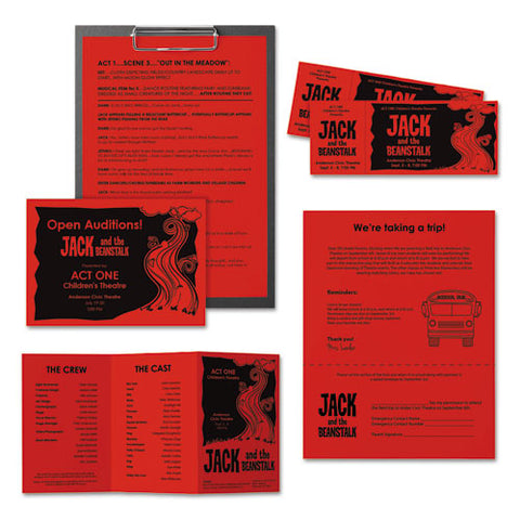 Color Paper, 24 Lb, 8.5 X 11, Re-entry Red, 500 Sheets-ream