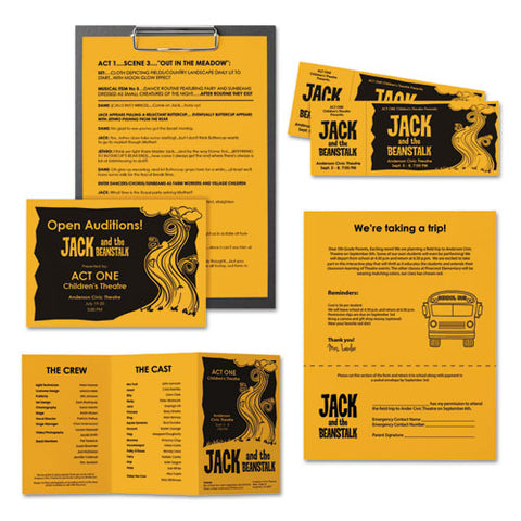 Color Paper, 24 Lb, 8.5 X 11, Galaxy Gold, 500 Sheets-ream
