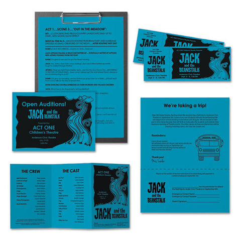 Color Paper, 24 Lb, 8.5 X 11, Celestial Blue, 500 Sheets-ream