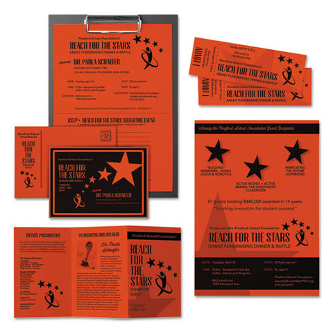 Color Cardstock, 65 Lb, 8.5 X 11, Orbit Orange, 250-pack