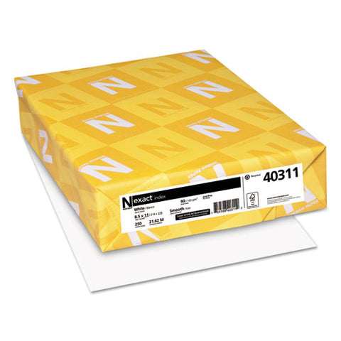 Exact Index Card Stock, 94 Bright, 90 Lb, 8.5 X 11, White, 250-pack