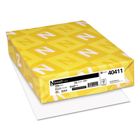 Exact Index Card Stock, 94 Bright, 110 Lb, 8.5 X 11, White, 250-pack