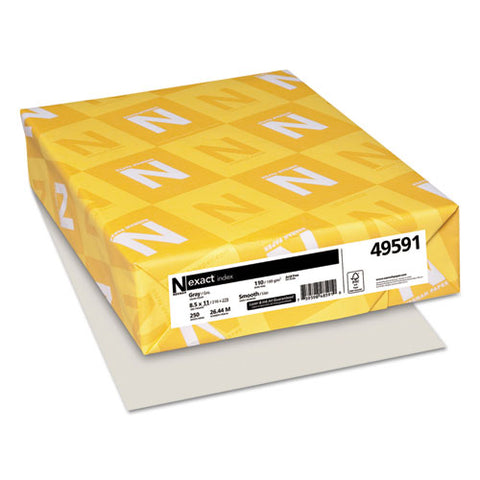 Exact Index Card Stock, 110 Lb, 8.5 X 11, Gray, 250-pack