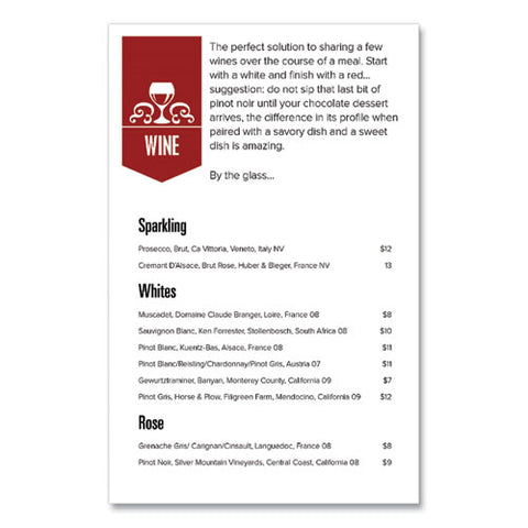 Bright White Card Stock, 96 Bright, 65lb, 8.5 X 11, 250-pack