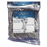 Reflections Heavyweight Plastic Utensils, Fork, Silver, 7", 40-pack, 8 Packs-carton