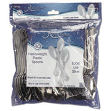 Reflections Heavyweight Plastic Utensils, Spoon, Silver, 6.25", 40-pack, 8 Packs-carton