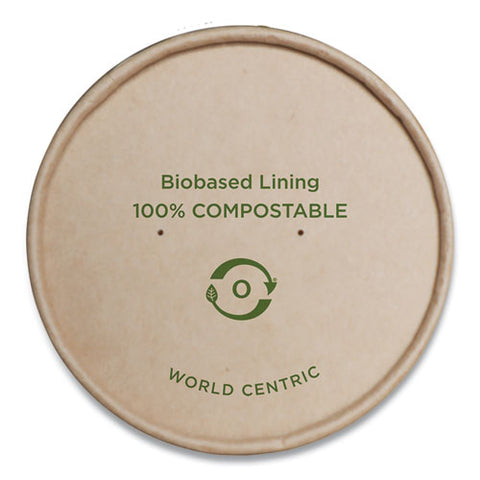 Paper Lids For Bowls, 3.6" Diameter, Kraft, 500-carton