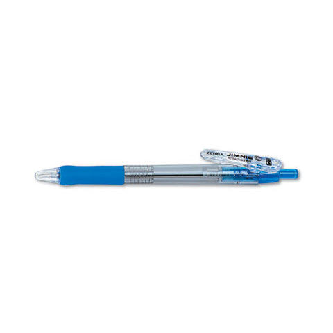 Eco Jimnie Clip Retractable Ballpoint Pen, 1mm, Blue Ink, Translucent Blue Barrel, Dozen