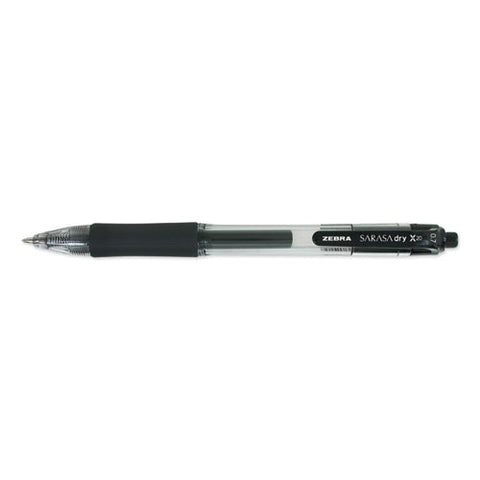 Sarasa Dry Gel X20 Retractable Gel Pen, Medium 0.7mm, Black Ink, Smoke Barrel, Dozen
