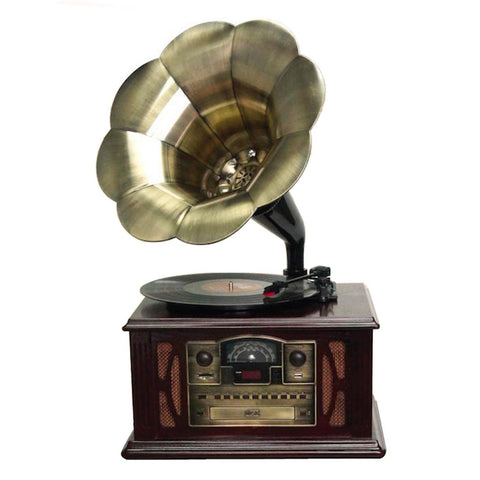 Back to the 50's Executive Antique Trumpet Horn Turntable/Phonograph - Reconditioned