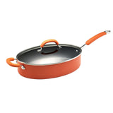 Rachel Ray 19646 5 Quart Covered Oval Saute with Helper Handle - Orange