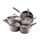 Farberware Enhanced Aluminum Nonstick 10-Piece Cookware Set, Silver