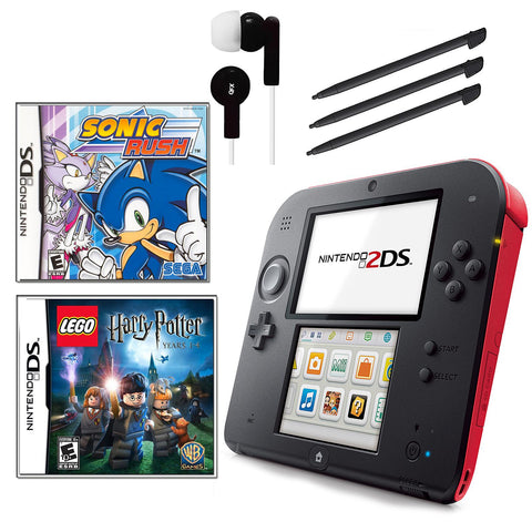 Nintendo 2DS Red Bundle with 2 Games and Accessories