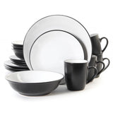 Vivendi 2 Tone 16pc Dinnerware Set Black/White