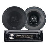 Boss Single-DIN In-Dash MP3-Compatible CD/MP3 AM/FM Receiver Plus One Pair 6.5" 2-Way Full Range Speakers