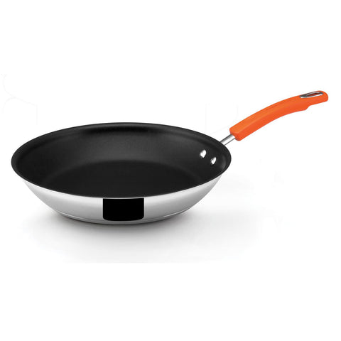 Rachael Ray 12.5 in. Stainless Steel Nonstick Open Skillet - Orange