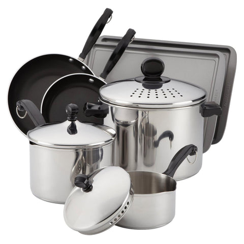 Farberware Classic 10-Piece Cook and Strain Cookware Set