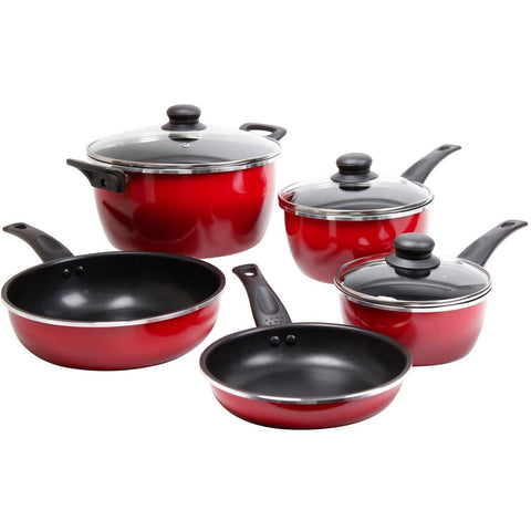 Gibson Welford 8 pc Cookware Set- Red