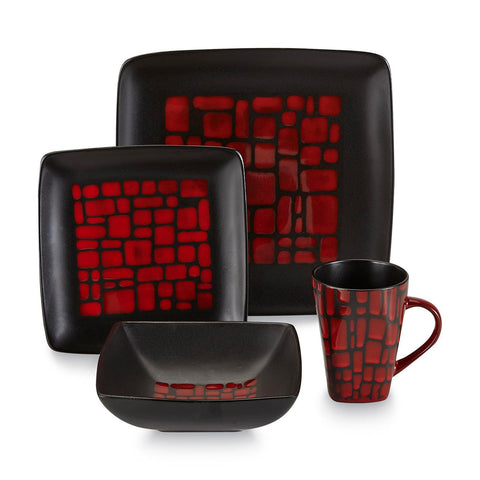 Gibson 16-Piece Dinnerware Set-Bella Carmine