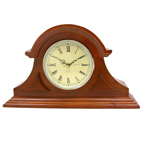 Bedford Clock Collection Redwood Mantel Clock with Chimes