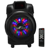 beFree Sound 400W 6.5" Bluetooth Portable Speaker with USB and Sound/Volume Reactive Lights