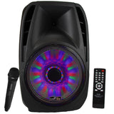 beFree Sound 15 Inch Blouetooth Tailgate Speaker with Sound/Volume Reactive Lights