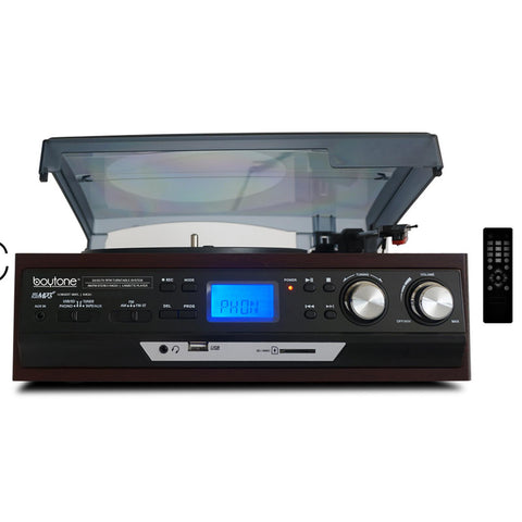 Boytone Multi RPM Turntable w/SD/AUX/USB/RCA/3.5mm Connectivity