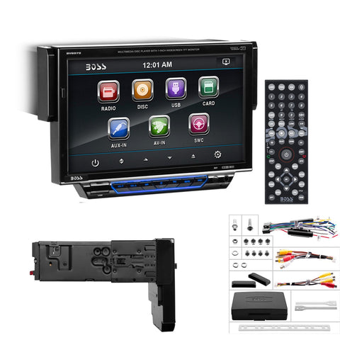 Boss Audio 7" Motorized Touchscreen Monitor w/Detachable Front Panel DVD Player MP4/MP3 Compatible Receiver w/Remote