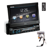 Single Din 7" Motorized Touchscreen Monitor, DVD/MP3/CD AM/FM Receiver Bluetooth