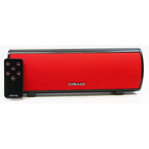 Craig Stereo Speaker Bar with Bluetooth Wireless Technology-RED