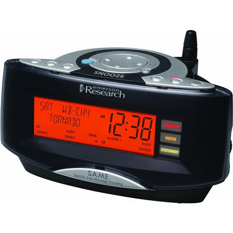 Emerson Radio CKW2000 Dual Alarm Clock Radio with NOAA/Same Weather Alert System (Black) - Reconditioned