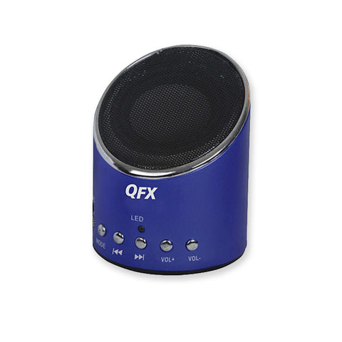 QFX PortableMultimedia Speaker with USB/MICRO SD Port and FM Radio-Blue