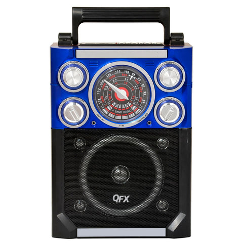 QFX Karaoke Multimedia Speaker with FM Radio- Blue