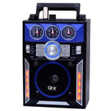 QFX Karaoke Multimedia Speaker withAM/ FM Radio- Blue