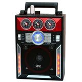 QFX Karaoke Multimedia Speaker withAM/ FM Radio- Red
